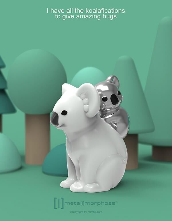 Metalmorphose Keychain - Koala Family