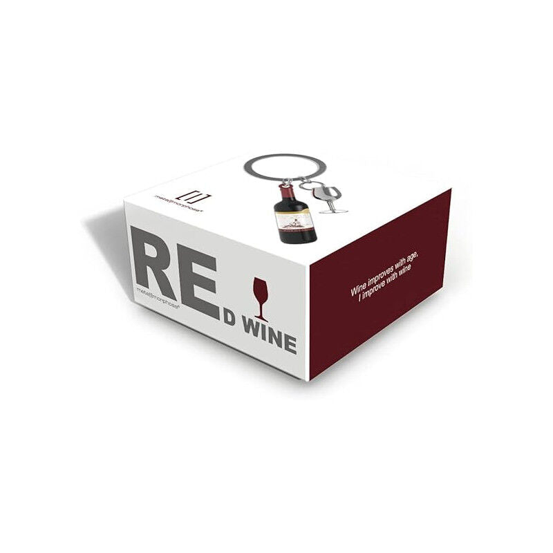Metalmorphose Keychain - Red Wine & Glass