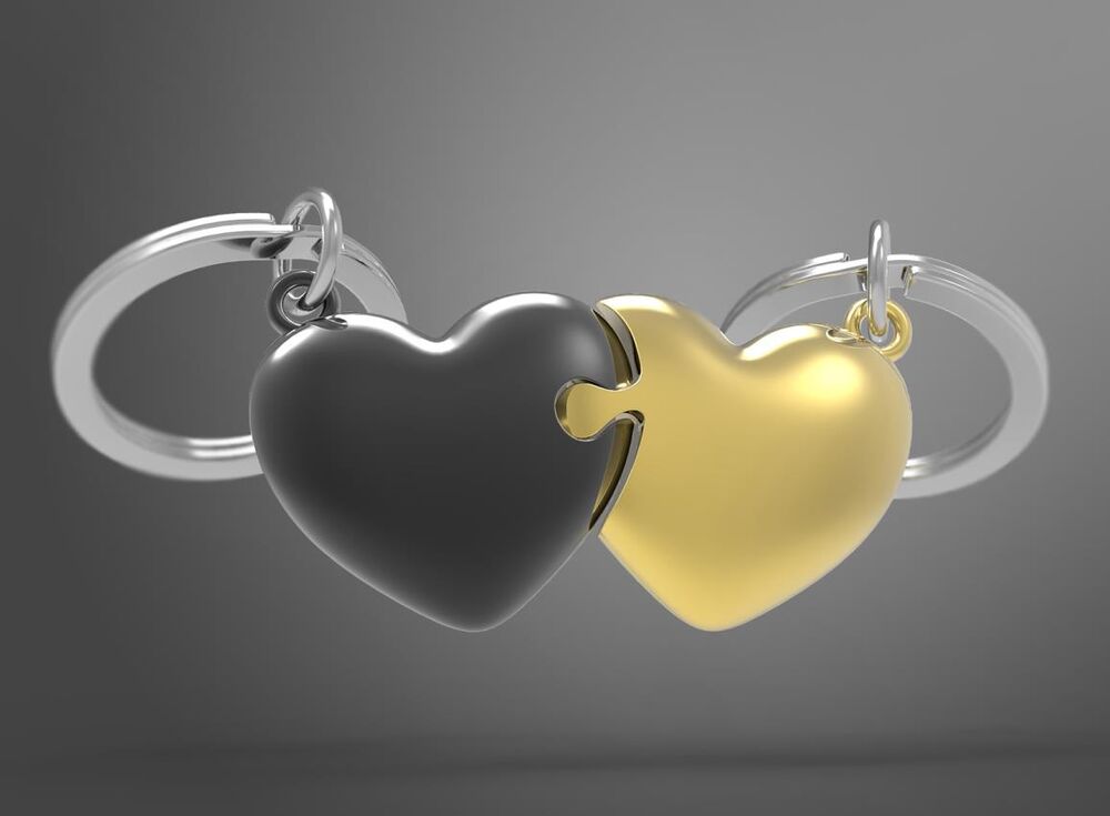Metalmorphose Keychain - Puzzle Hearts