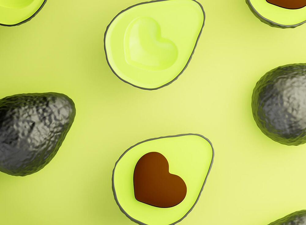 Metalmorphose Keychain - Avocado with Heart-Shaped Pit