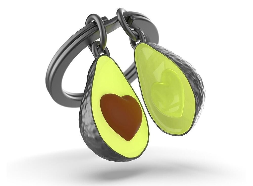 Metalmorphose Keychain - Avocado with Heart-Shaped Pit