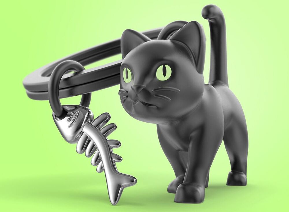 Metalmorphose Keychain - Black Cat