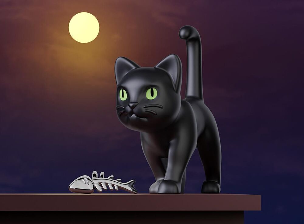 Metalmorphose Keychain - Black Cat