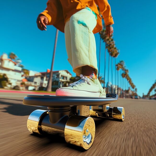 Metalmorphose Keychain - Retro Skateboard