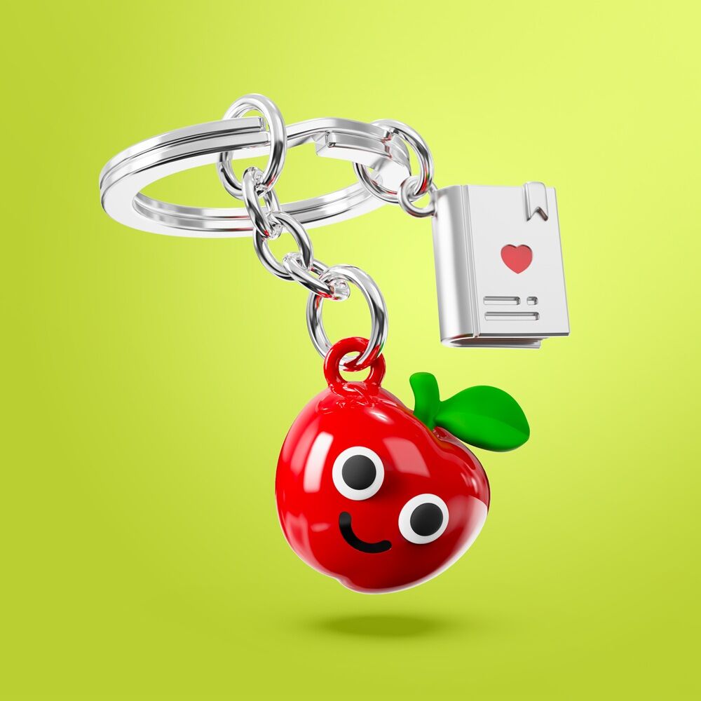 Metalmorphose Keychain - Apple & Book