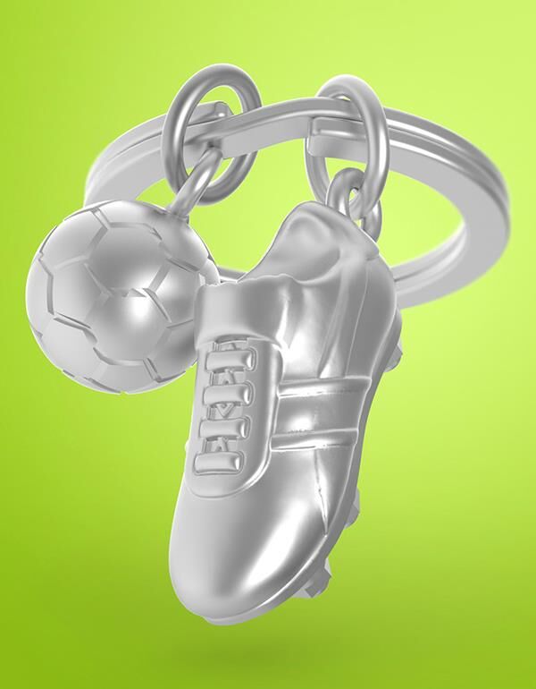 Metalmorphose Keychain - Soccer Boots and Ball