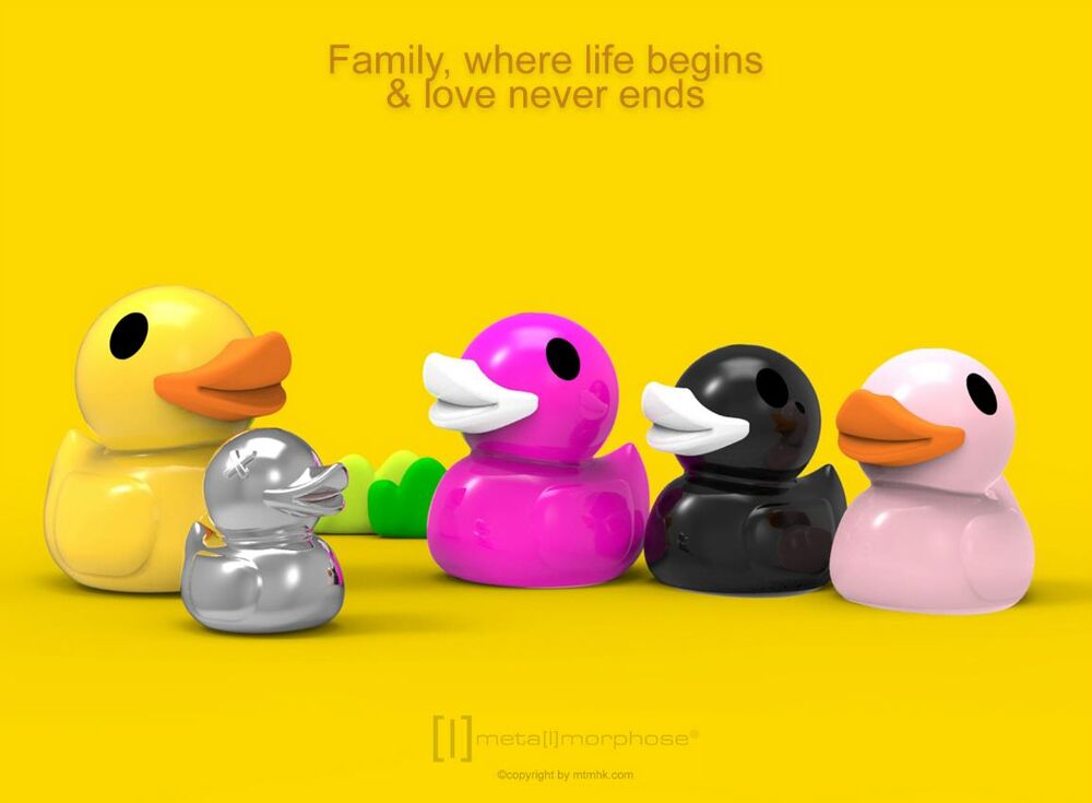 Metalmorphose Keychain - Duck Family