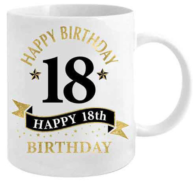 18th Birthday White & Gold Mug