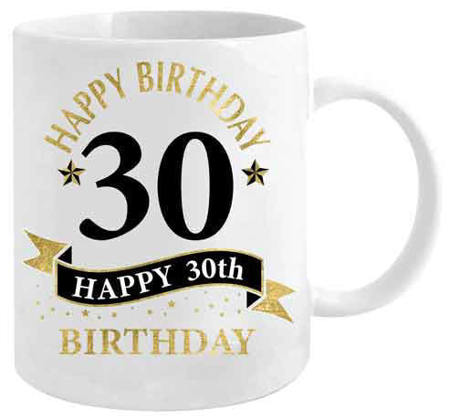 30th Birthday White & Gold Mug