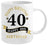 40th Birthday White & Gold Mug