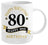 80th Birthday White & Gold Mug