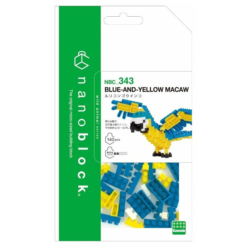 Nanoblock Animals - Blue And Yellow Macaw