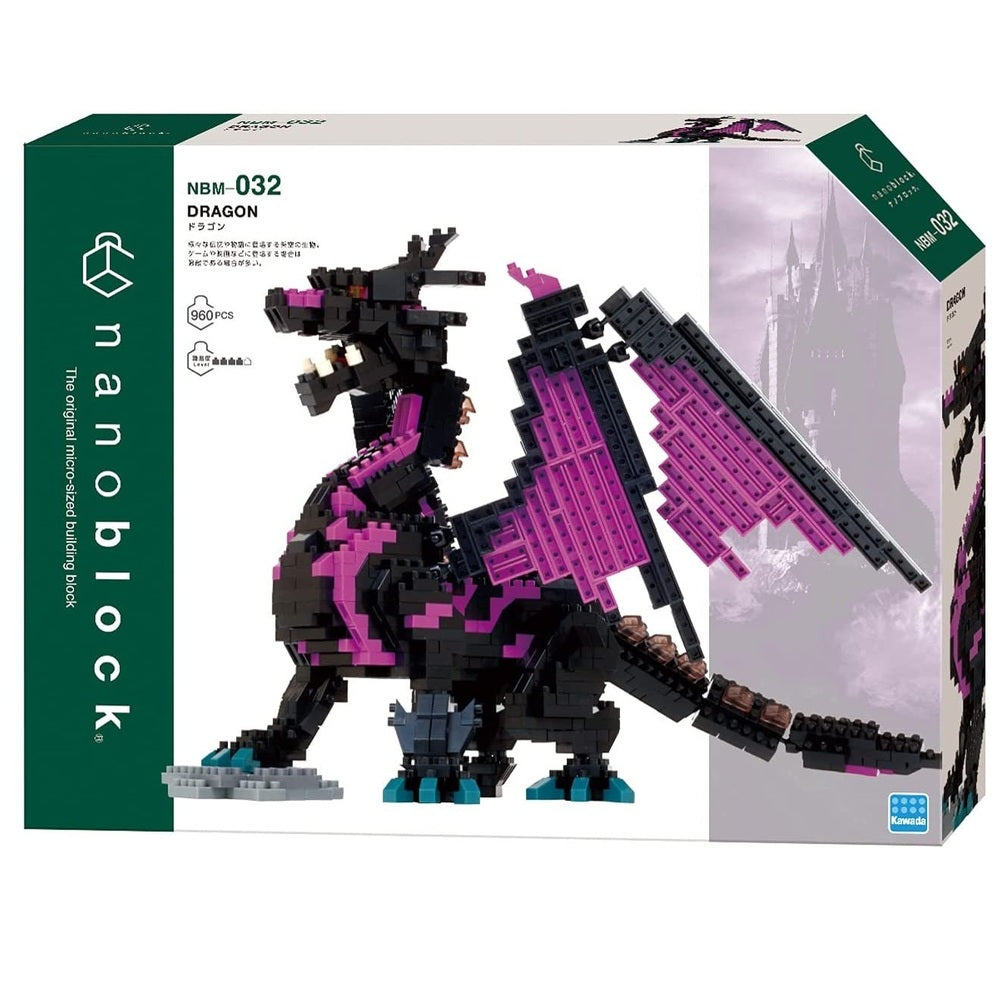 Nanoblock Animals - Deluxe Dragon Purple And Black