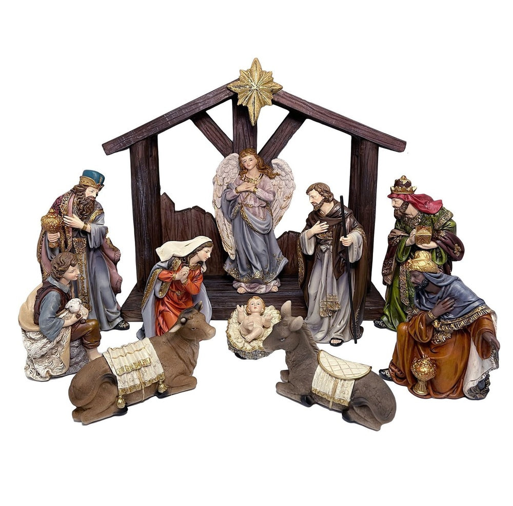 Religious Gifting Christmas Nativity Stable Set - 11pc 20cm