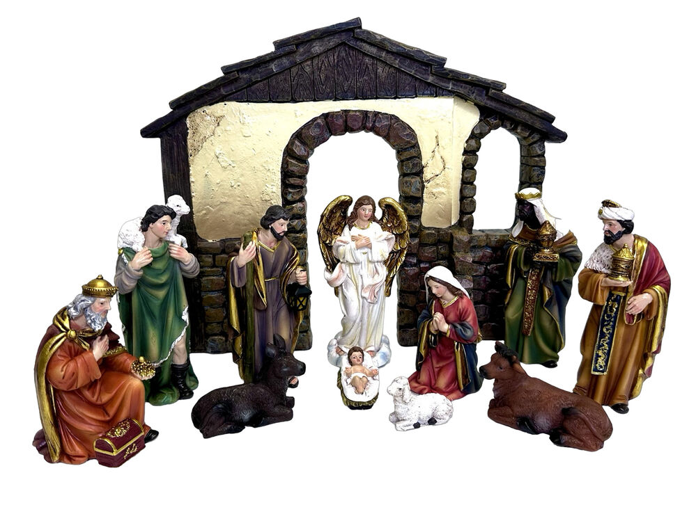 Nativity Resin Stable Set - 11 Piece 125mm
