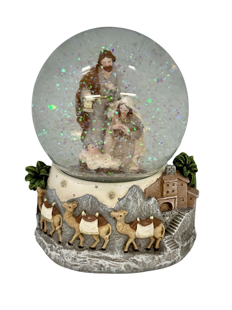 Holy Family Scene Water Ball with Music
