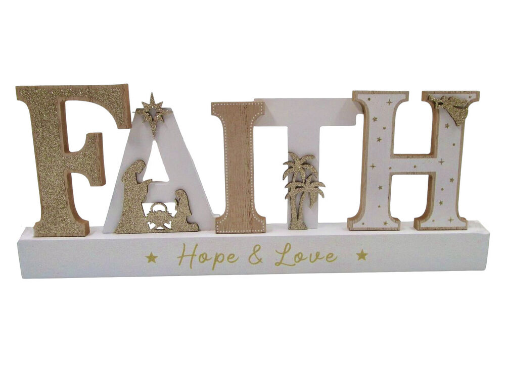 Nativity Word Plaque - Faith