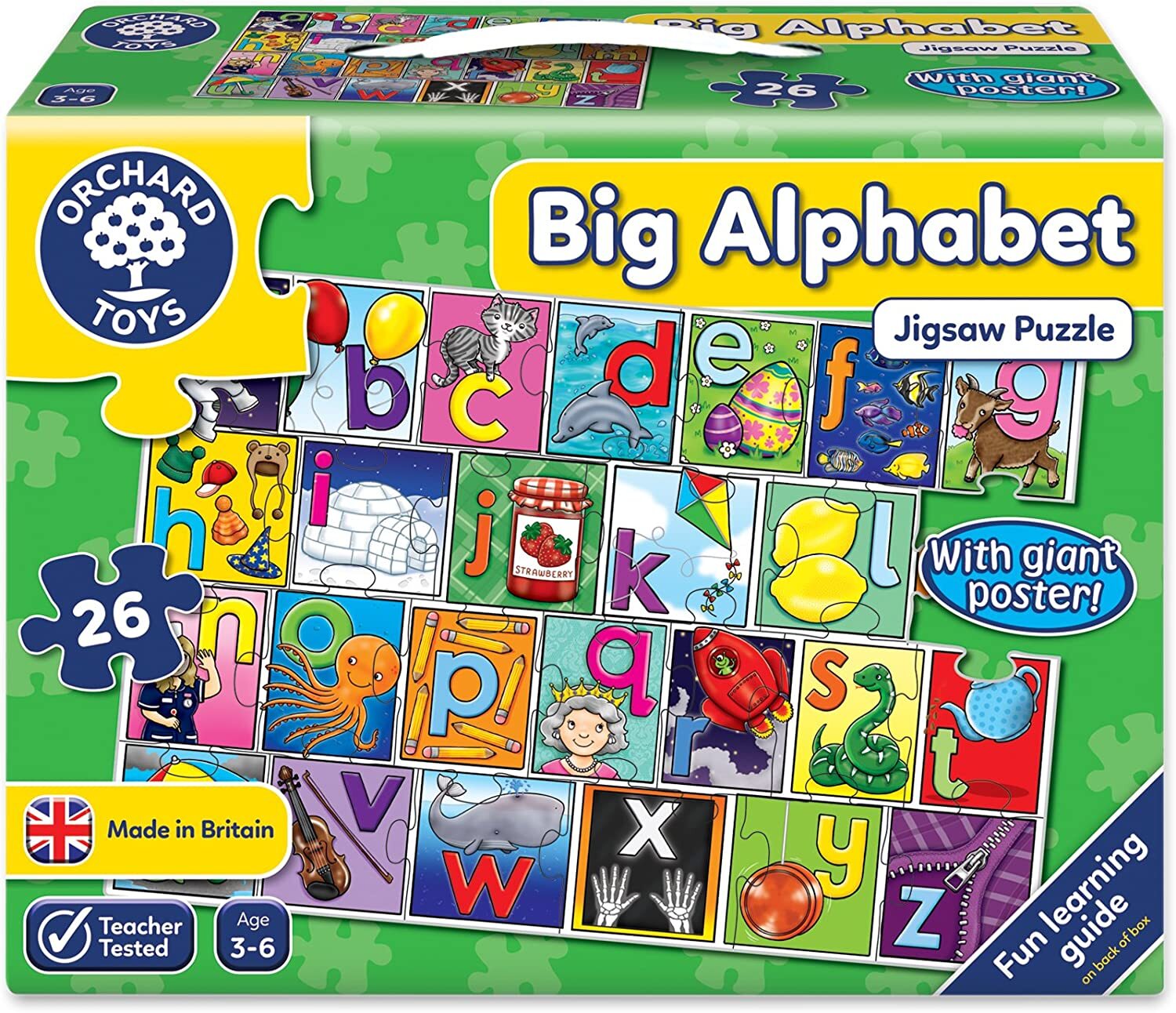 Orchard Toys Jigsaw Puzzle - Big Alphabet 26pc with Poster