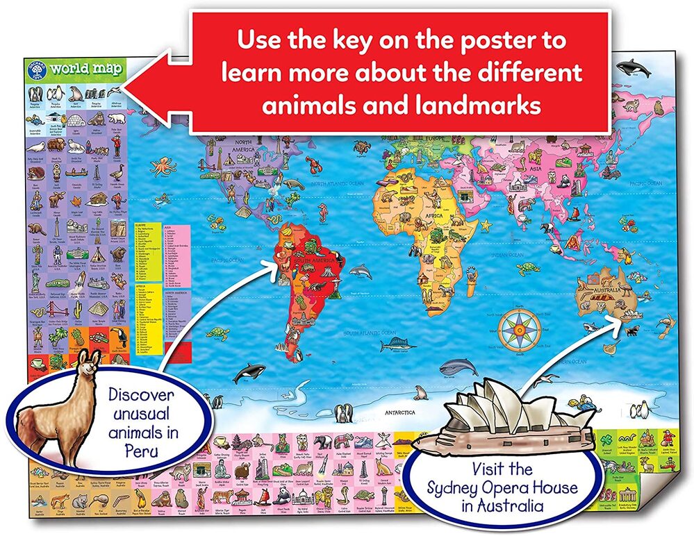 Orchard Toys Jigsaw Puzzle - World Map 150pc with Poster
