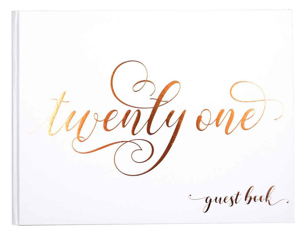 Rose Gold 'Twenty One' Birthday Guest Book