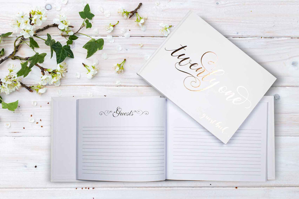 Rose Gold 'Twenty One' Birthday Guest Book