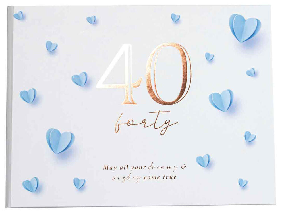 Paper Heart 40th Birthday Guest Book