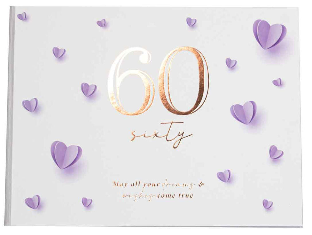 Paper Heart 60th Birthday Guest Book