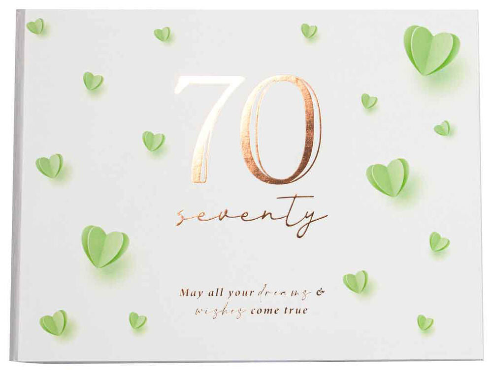 Paper Heart 70th Birthday Guest Book