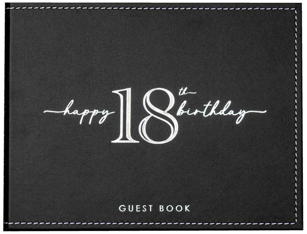 Silver & Black 18th Birthday Guest Book