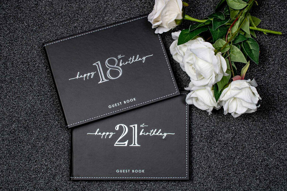 Silver & Black 18th Birthday Guest Book