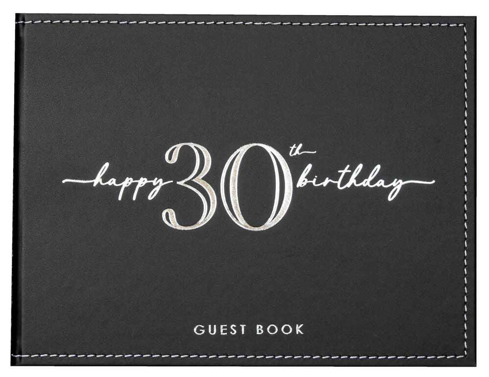 Silver & Black 30th Birthday Guest Book