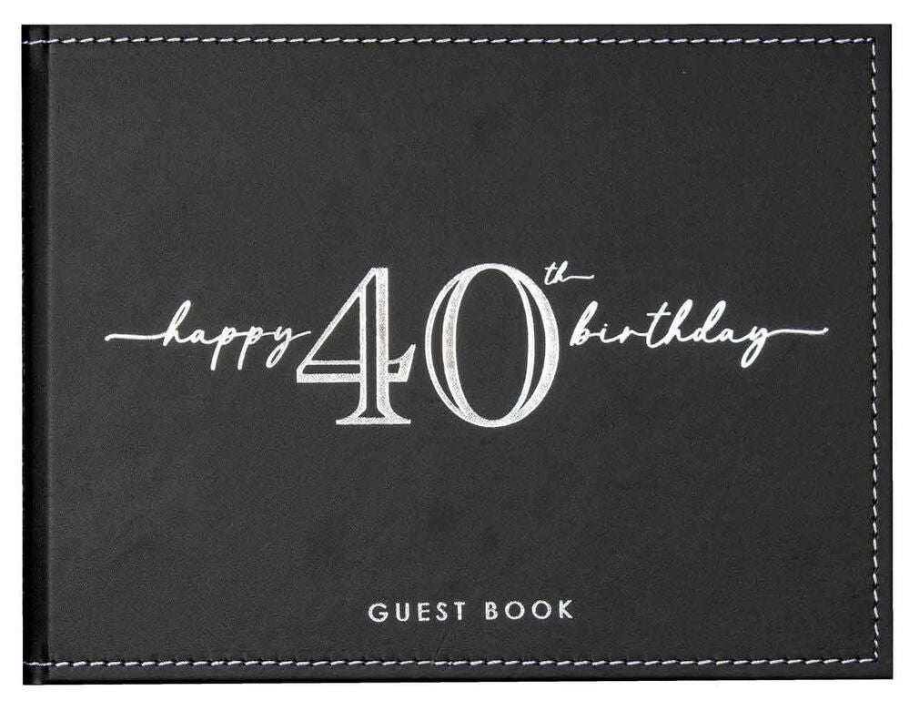 Silver & Black 40th Birthday Guest Book