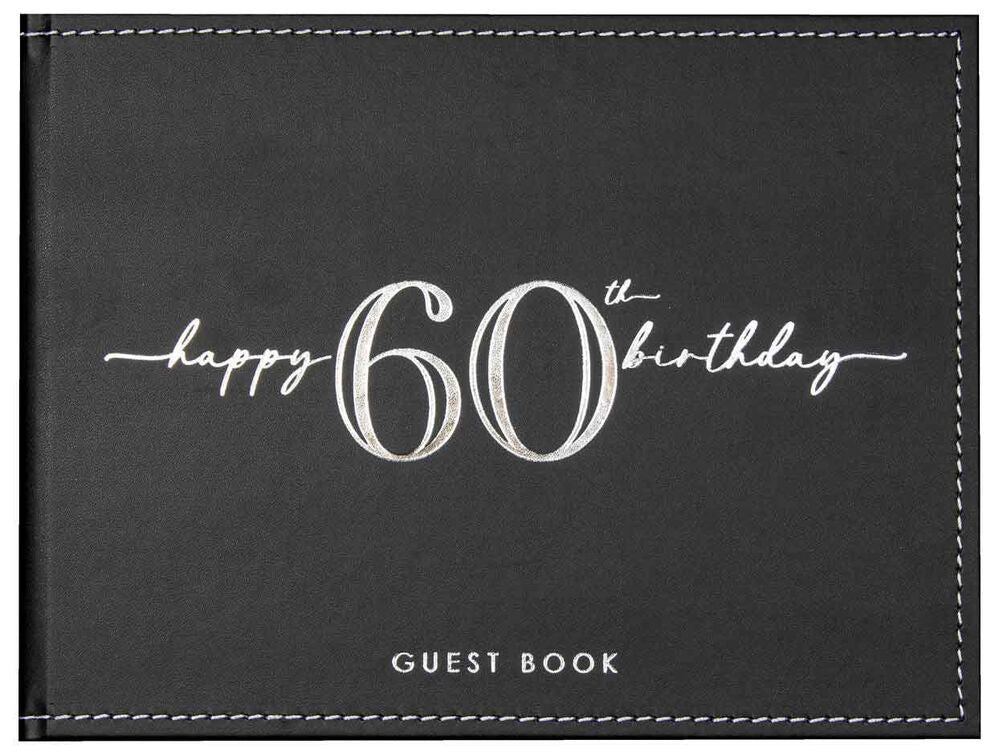 Silver & Black 60th Birthday Guest Book
