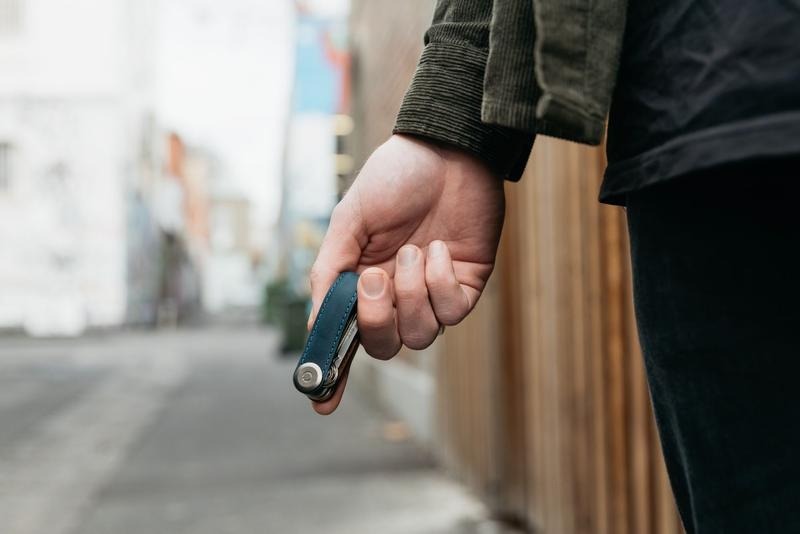 Orbitkey 2.0 Crazy Horse Leather - Marine Blue