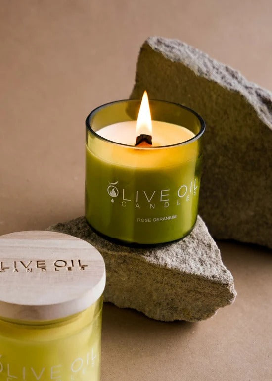 Olive Oil Skin Care Company Candle 200g - Rose Geranium