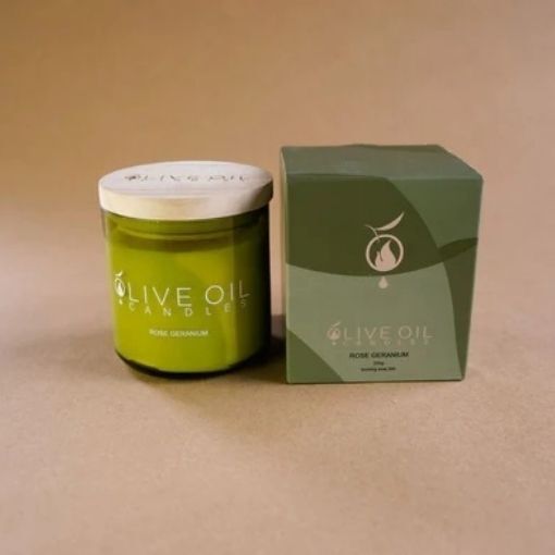 Olive Oil Skin Care Company Candle 200g - Rose Geranium