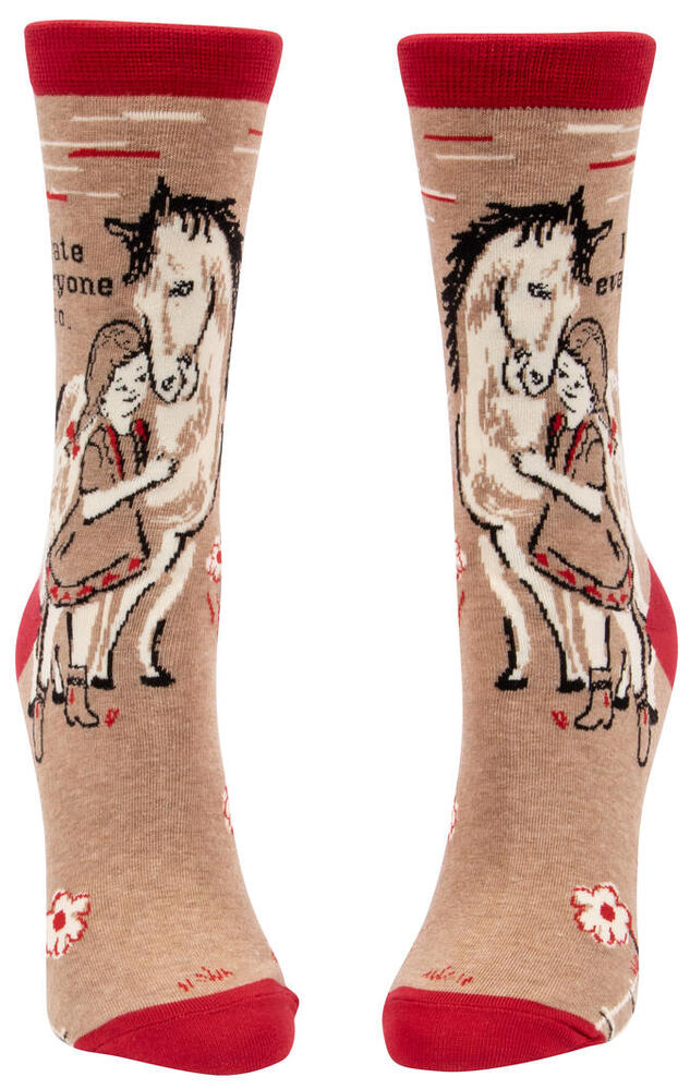 Blue Q Womens Crew Socks - I Hate Everyone Too