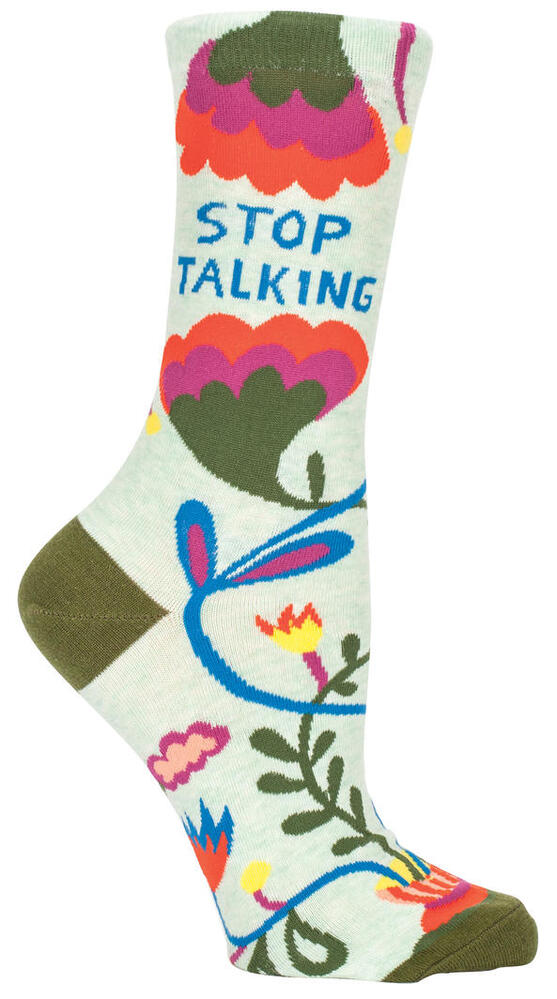 Blue Q Womens Crew Socks - Stop Talking