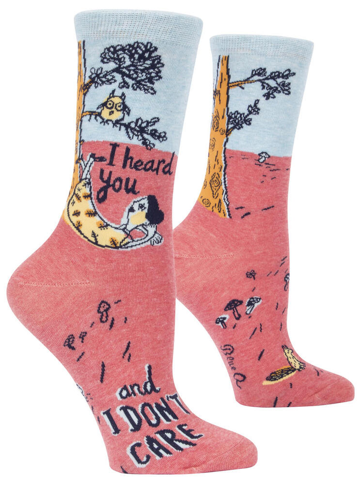 Blue Q Womens Crew Socks - I Heard You and I Don't Care
