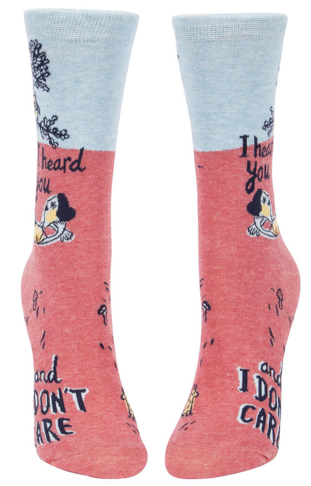 Blue Q Womens Crew Socks - I Heard You and I Don't Care