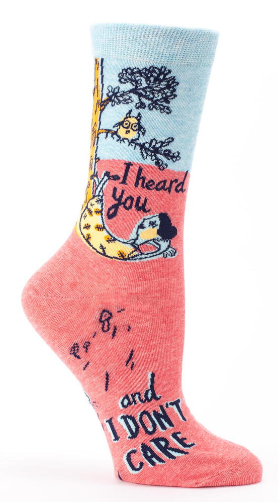 Blue Q Womens Crew Socks - I Heard You and I Don't Care