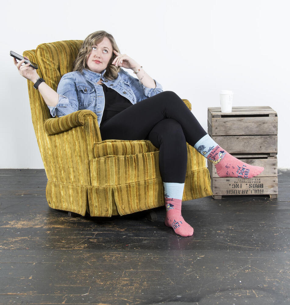 Blue Q Womens Crew Socks - I Heard You and I Don't Care