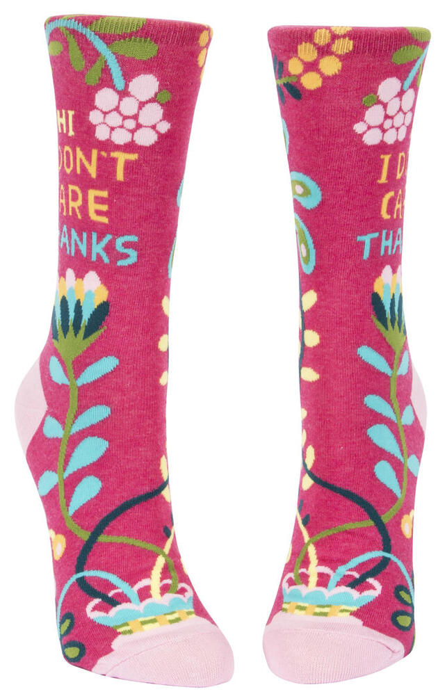 Blue Q Womens Crew Socks - Hi, I Don't Care, Thanks