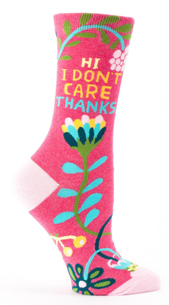 Blue Q Womens Crew Socks - Hi, I Don't Care, Thanks