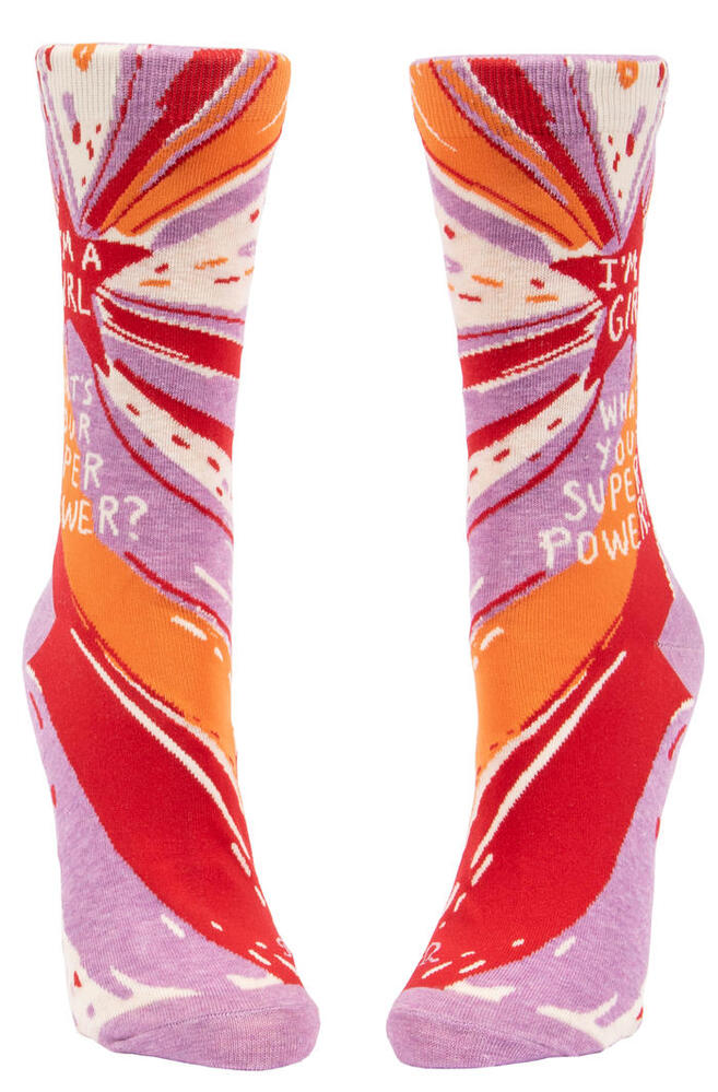Blue Q Womens Crew Socks - I'm A Girl, What's Your Superpower?