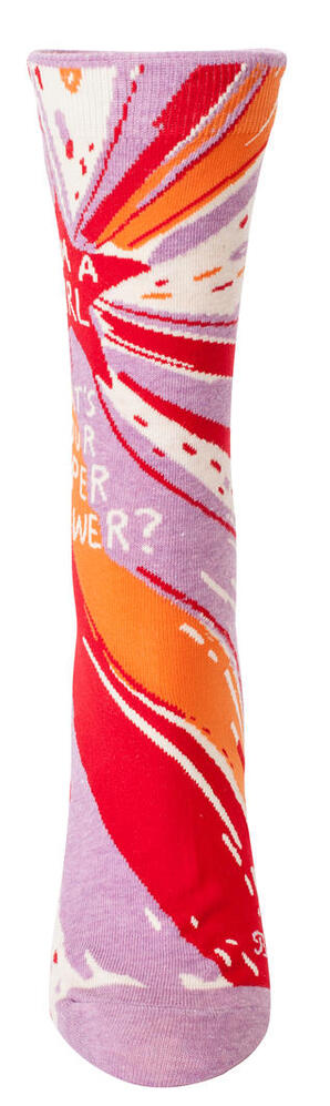 Blue Q Womens Crew Socks - I'm A Girl, What's Your Superpower?
