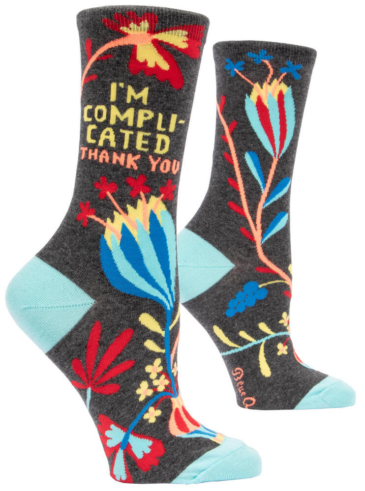 Blue Q Womens Crew Socks - I'm Complicated, Thank You