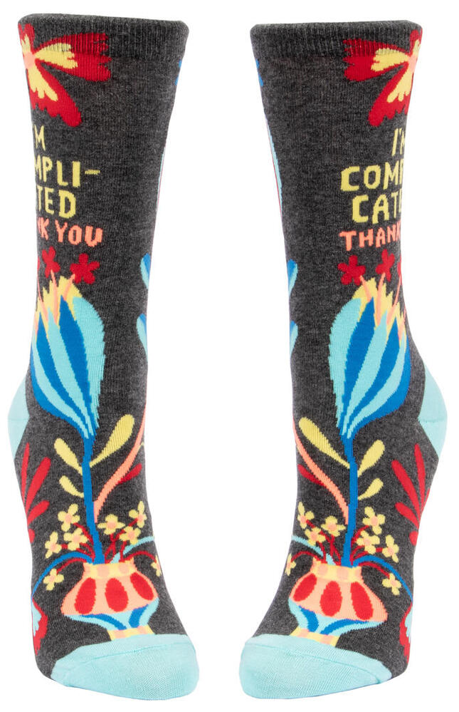 Blue Q Womens Crew Socks - I'm Complicated, Thank You