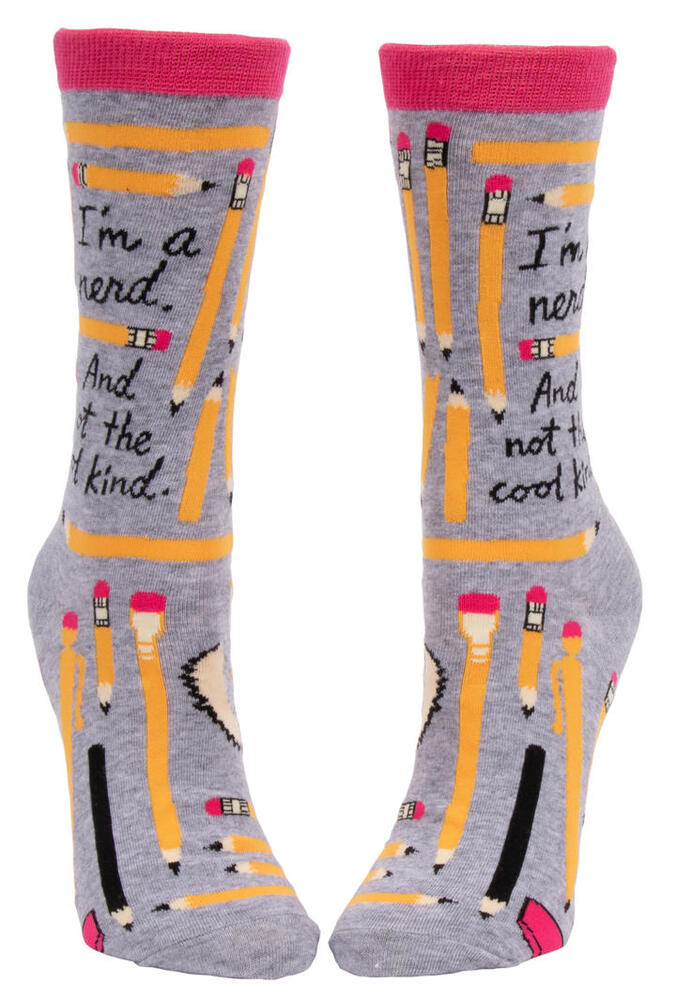 Blue Q Womens Crew Socks - I'm A Nerd. And Not The Cool Kind.