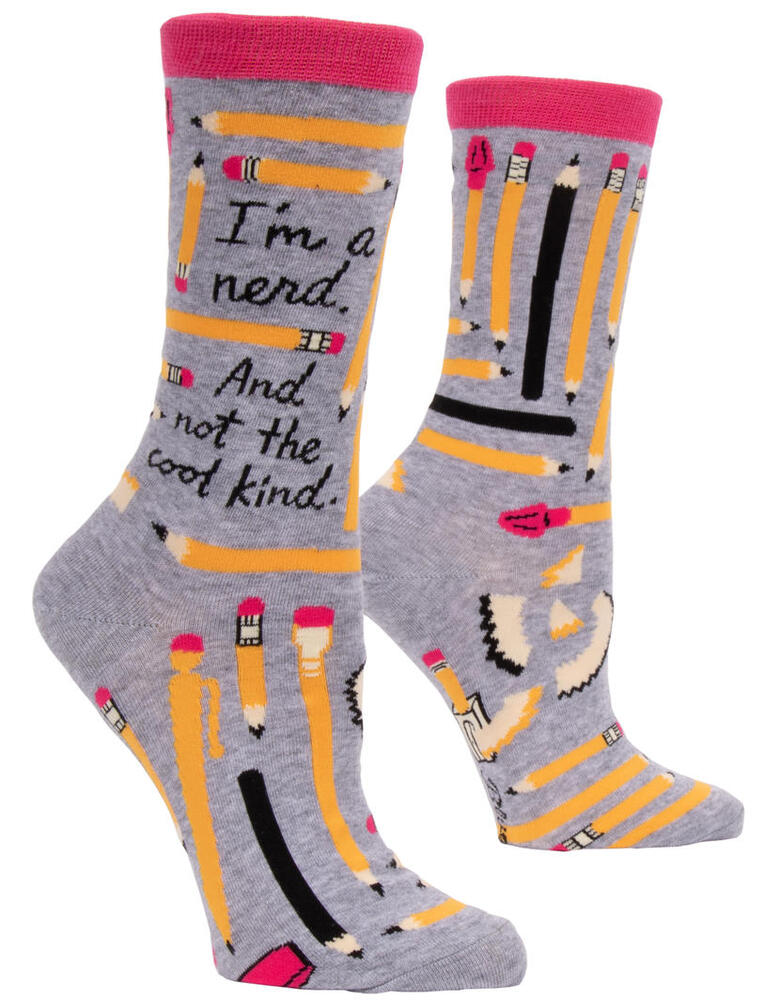 Blue Q Womens Crew Socks - I'm A Nerd. And Not The Cool Kind.